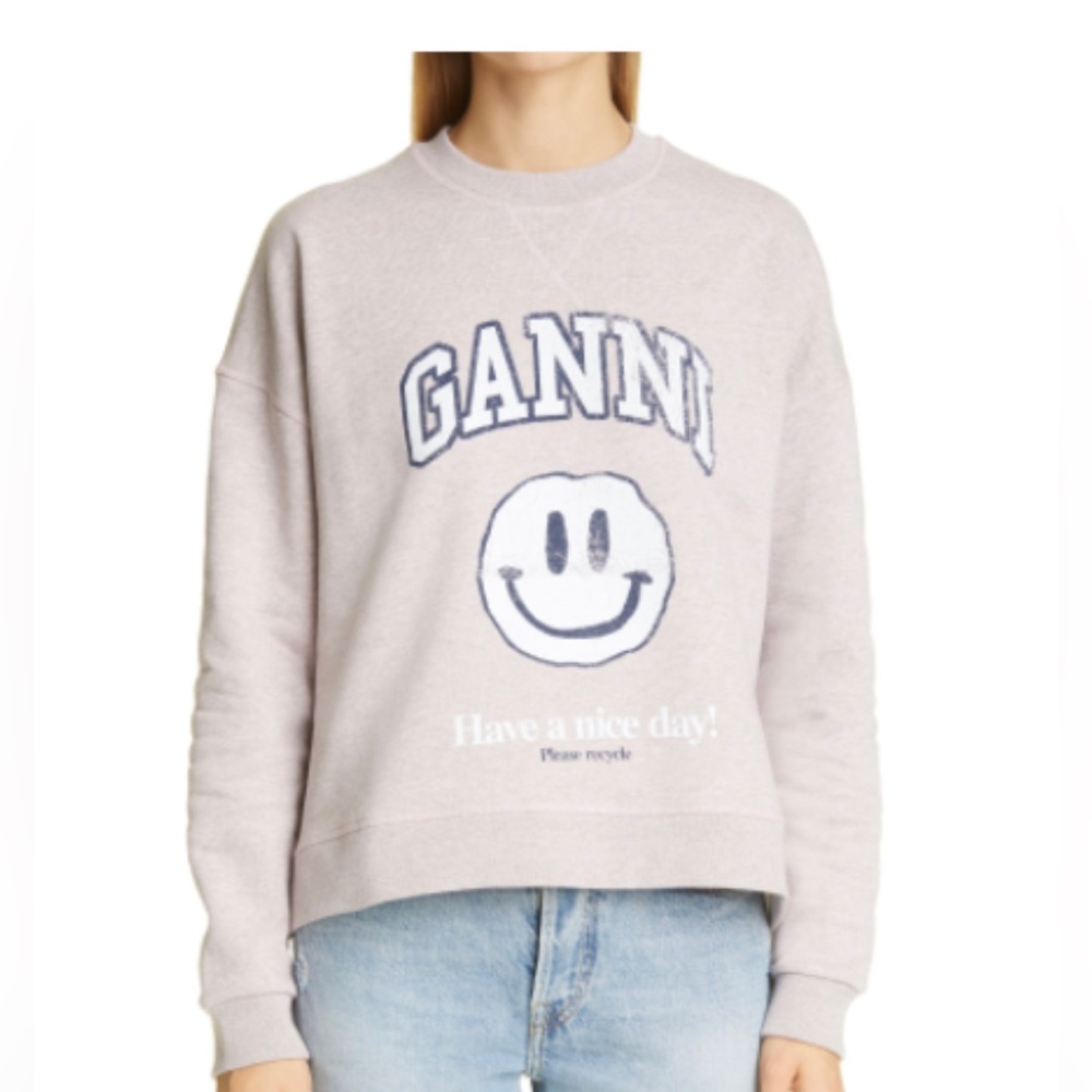 GANNI ISOLI SMILEY FACE CREWNECK